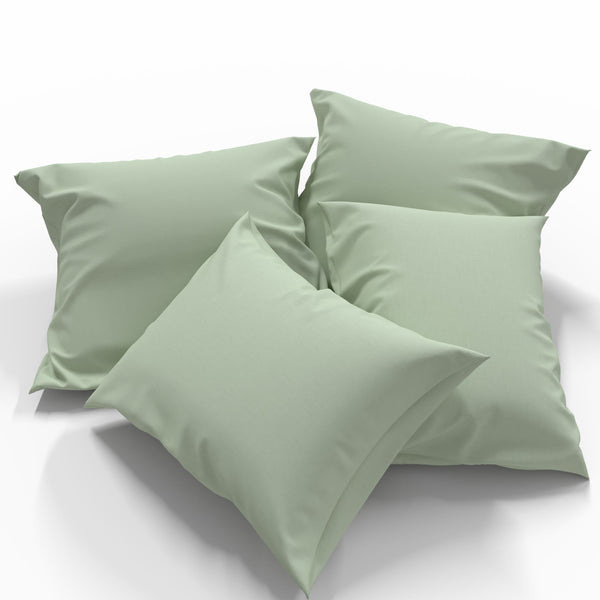 Handgefertigter Kissenbezug aus Baumwolle | Fog Green