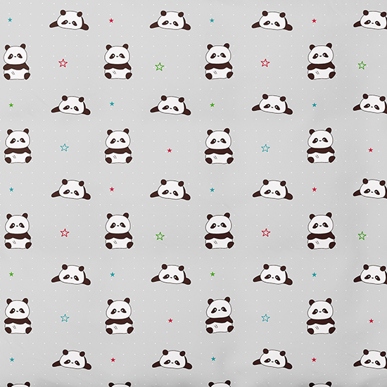 Baumwollstoff für Kinder | Panda Pop