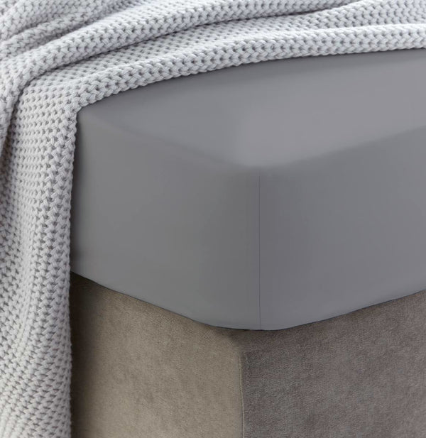 Handgefertigtes Spannbettlaken aus Baumwolle mit Gummizug | Frost Gray