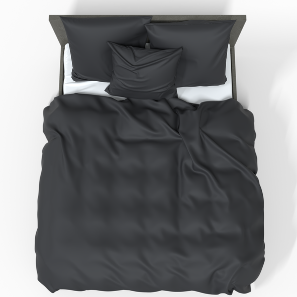 Handgefertigtes Premium-Bettwäsche-Set aus Satin-Baumwollstoff | Black Beauty